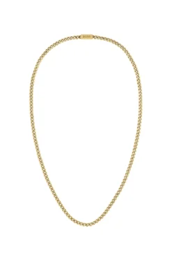 Gold-tone chain necklace with branded magnetic closure