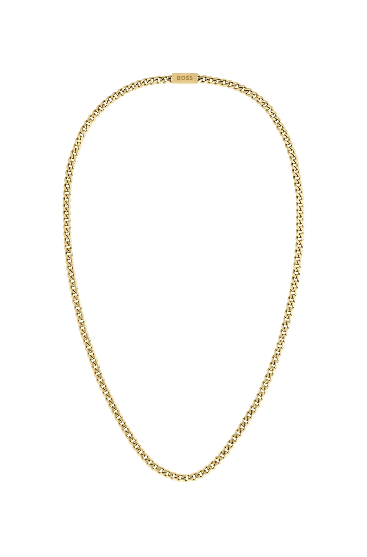 Gold-tone chain necklace with branded magnetic closure
