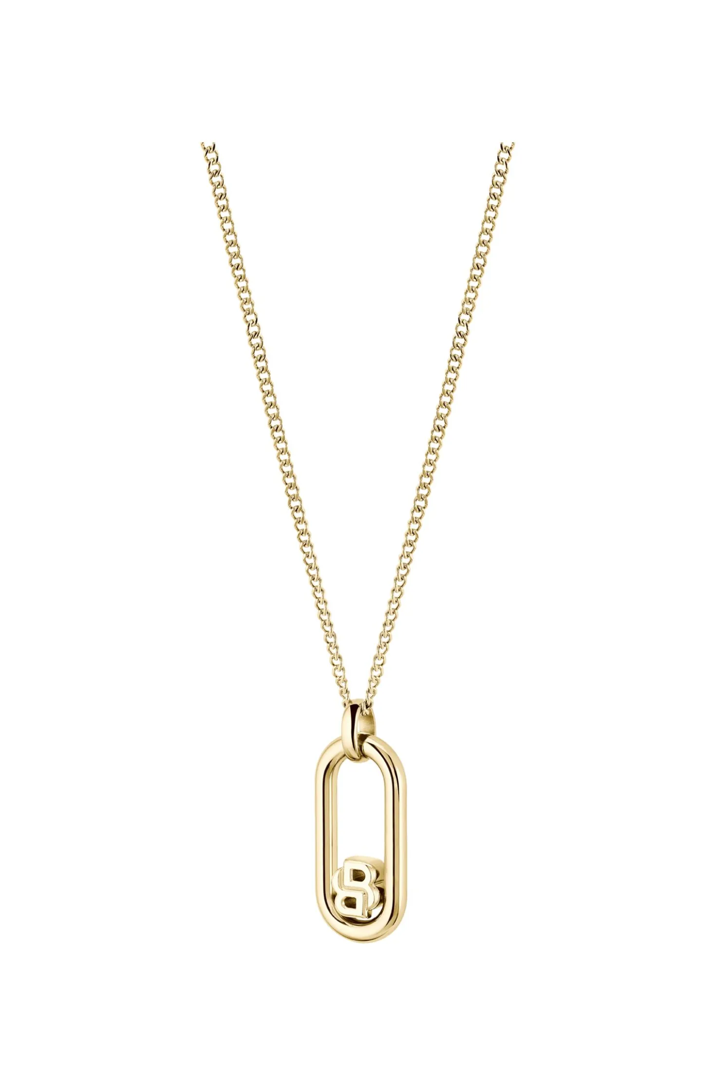 Gold-tone chain necklace with Double B monogram pendant