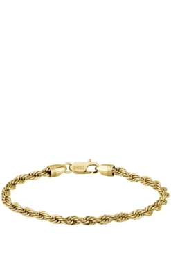 Gold-tone cuff with rope-style chain