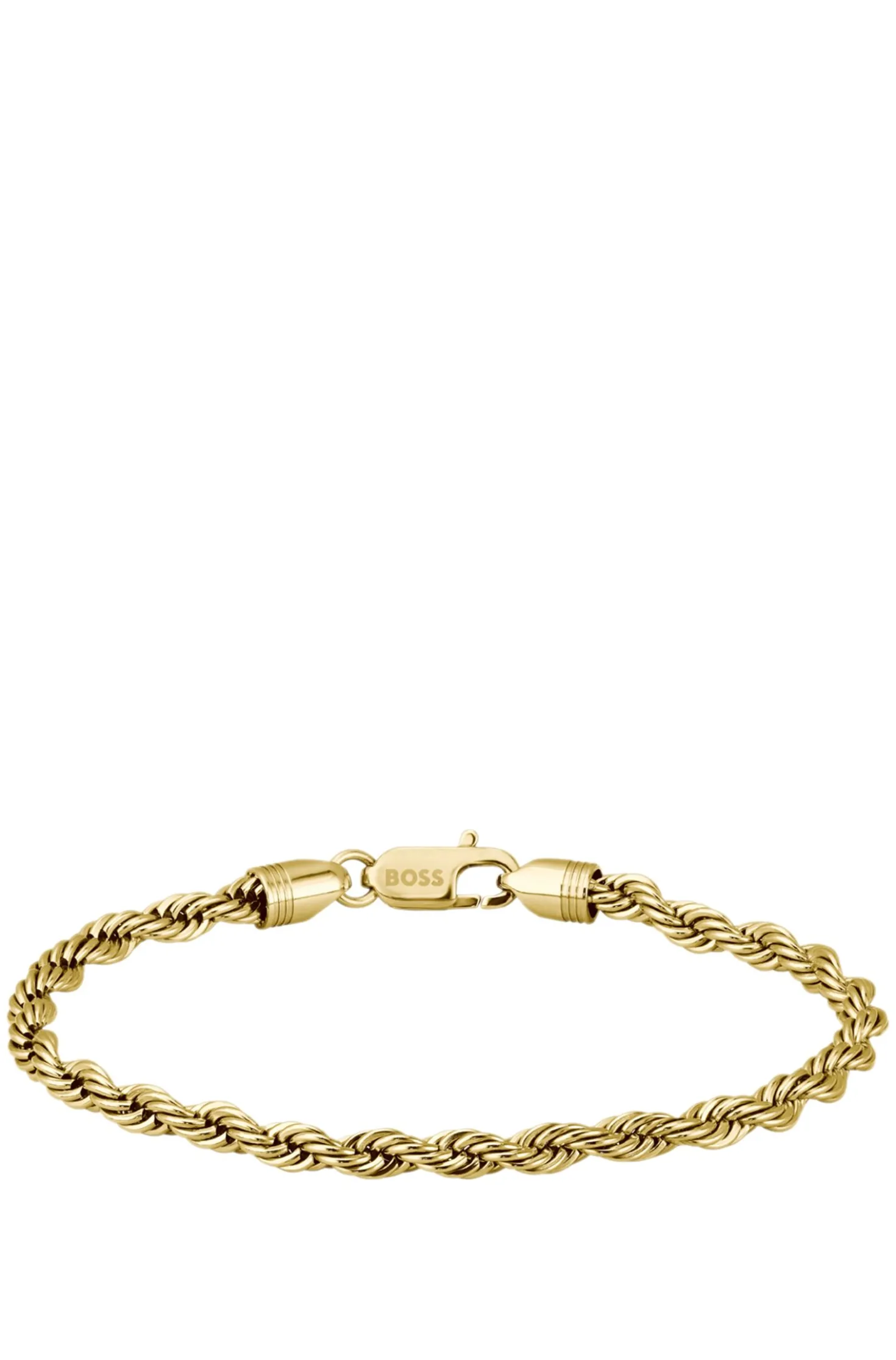 Gold-tone cuff with rope-style chain