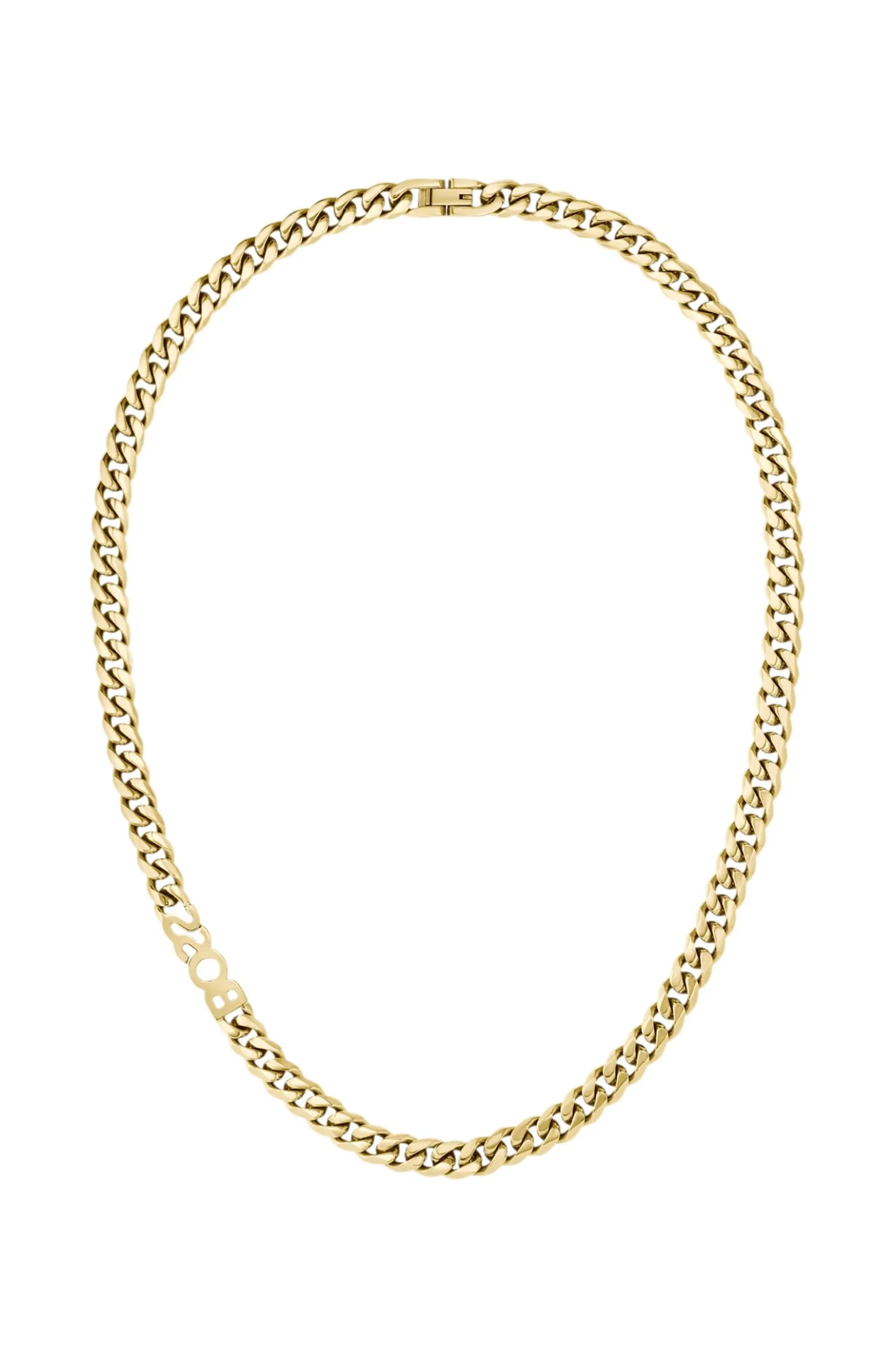 Gold-tone curb-chain necklace with logo link