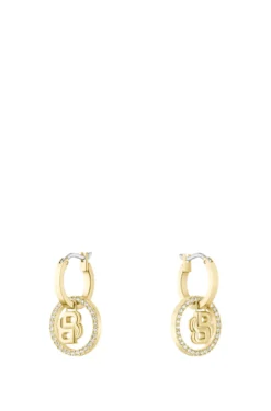 Gold-tone earrings with Double B monogram charm