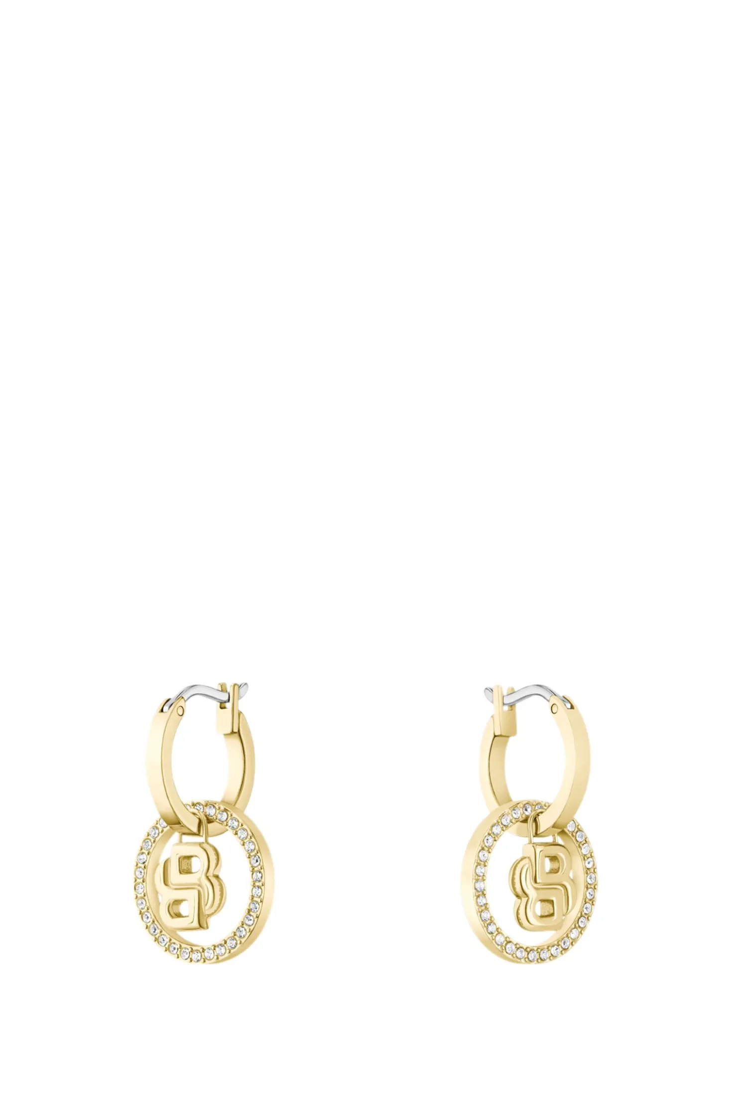 Gold-tone earrings with Double B monogram charm