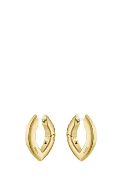 Gold-tone earrings with petal shape