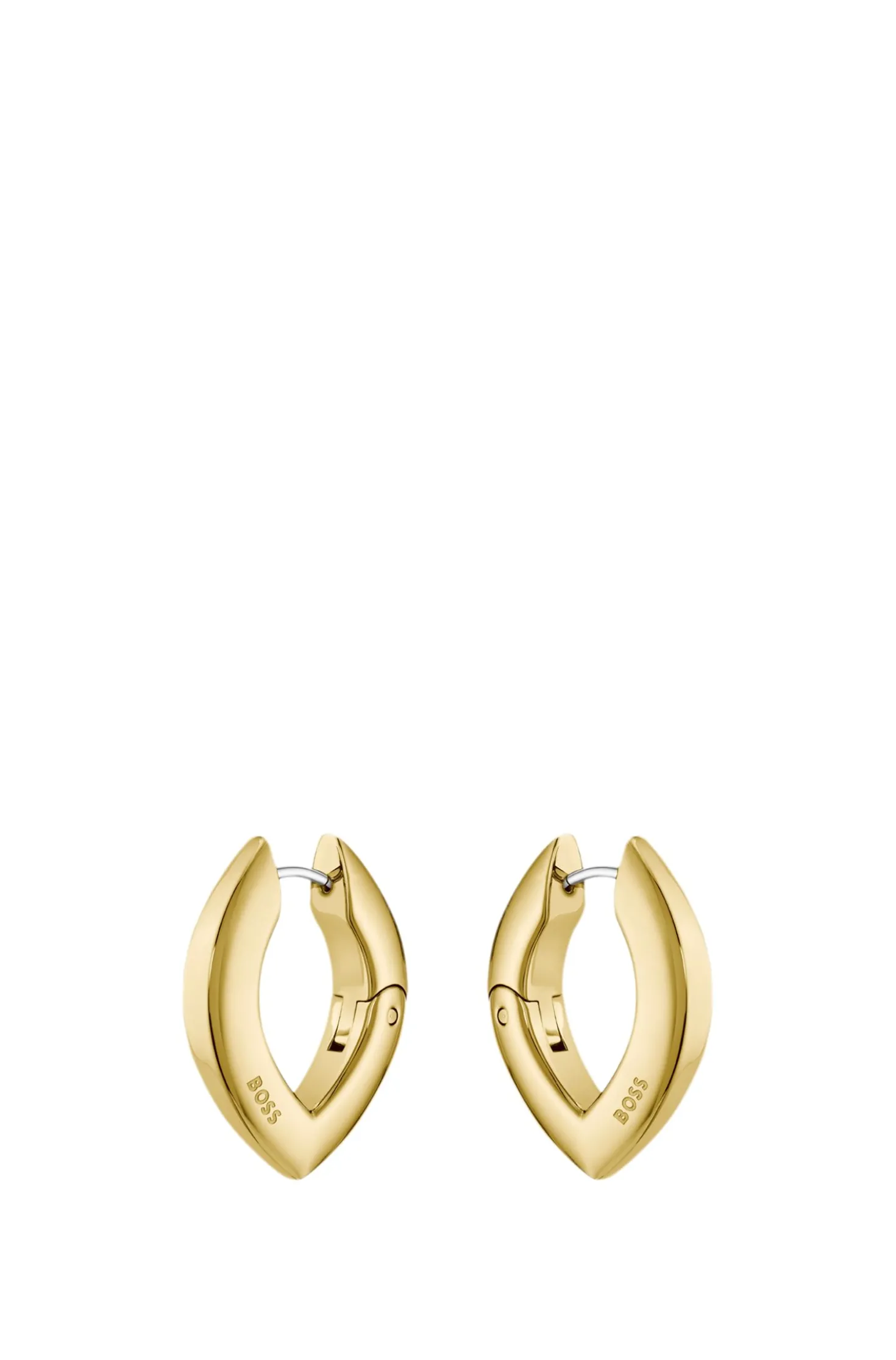 Gold-tone earrings with petal shape