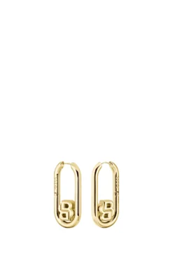 Gold-tone hoop earrings with Double B monograms