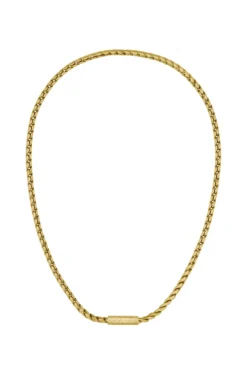 Gold-tone necklace with braided chain