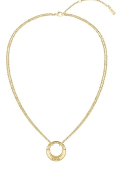 Gold-tone necklace with branded pendant