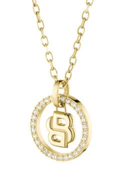 Gold-tone necklace with Double B monogram pendant