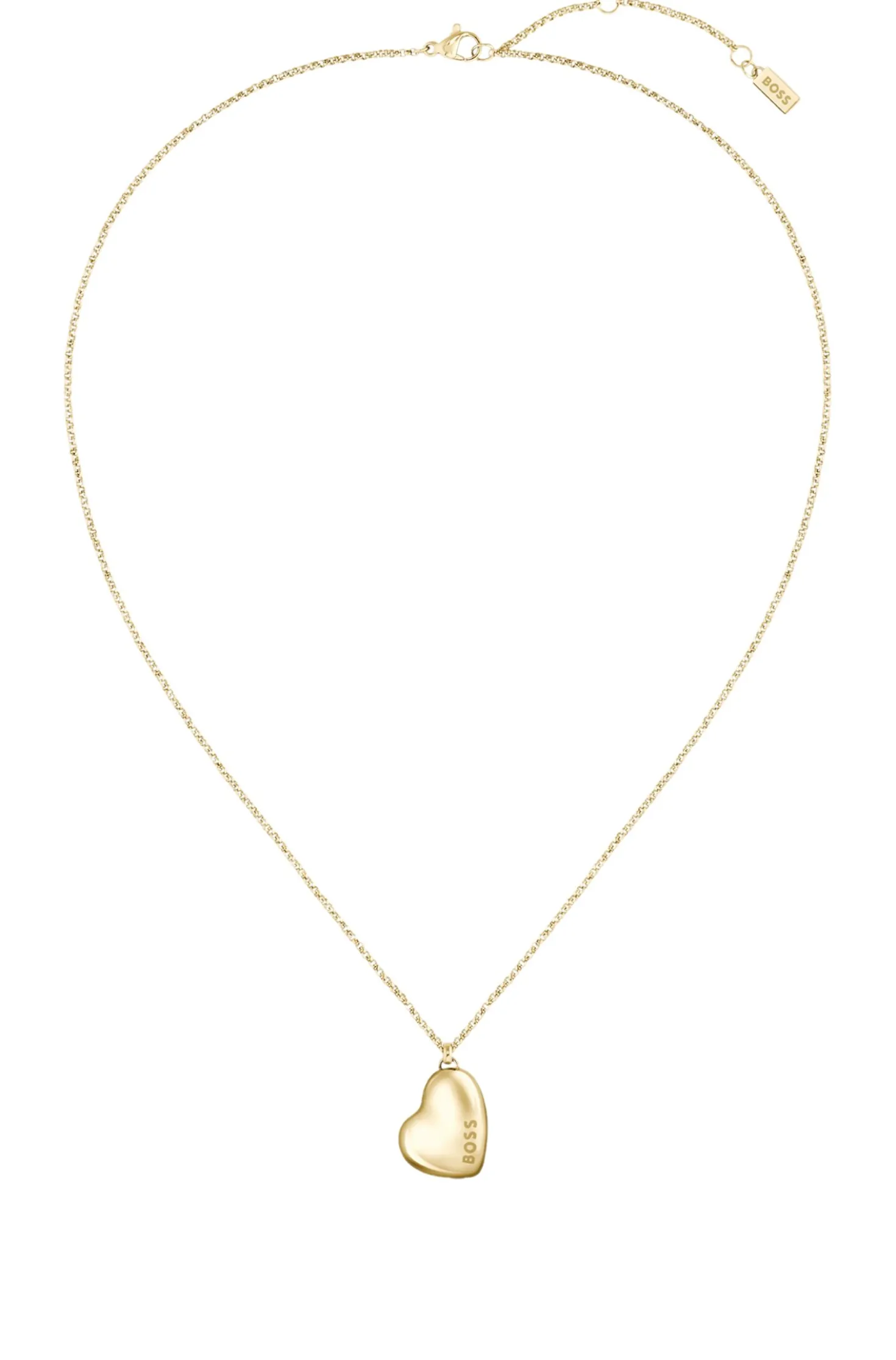Gold-tone necklace with heart-shaped pendant