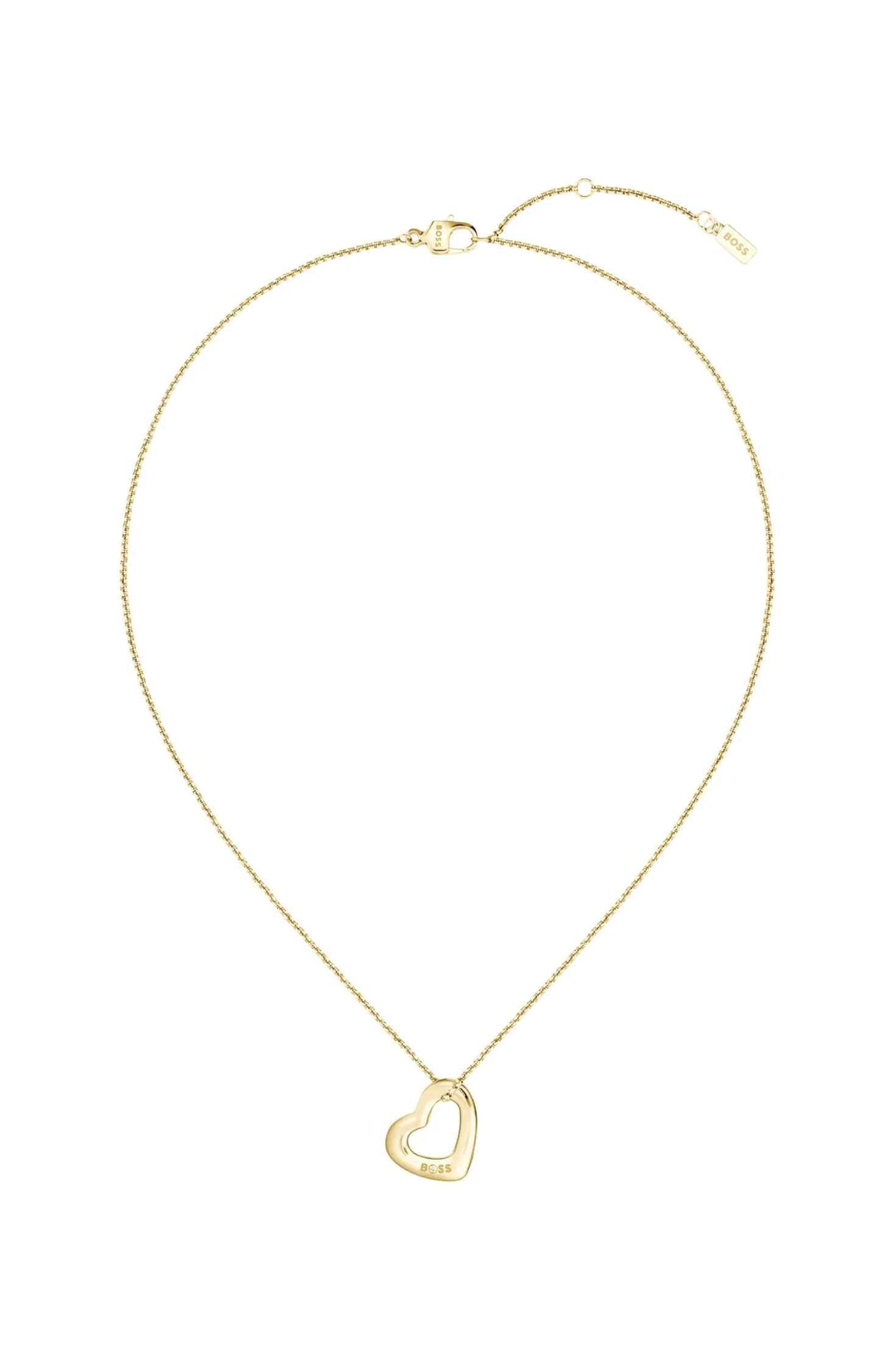 Gold-tone necklace with open-heart pendant