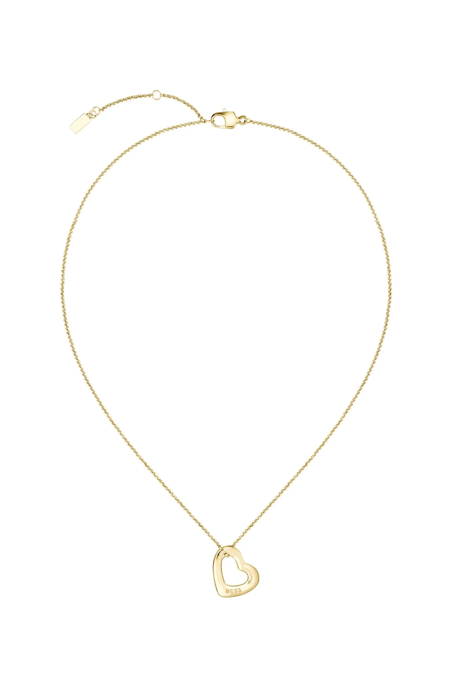 Gold-tone necklace with open-heart pendant