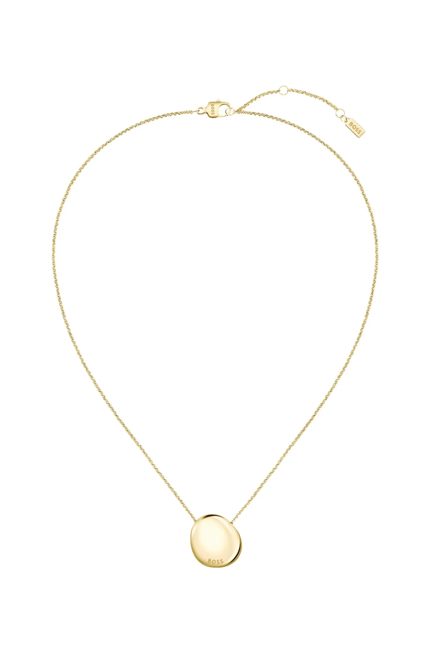 Gold-tone necklace with pebble-style pendant