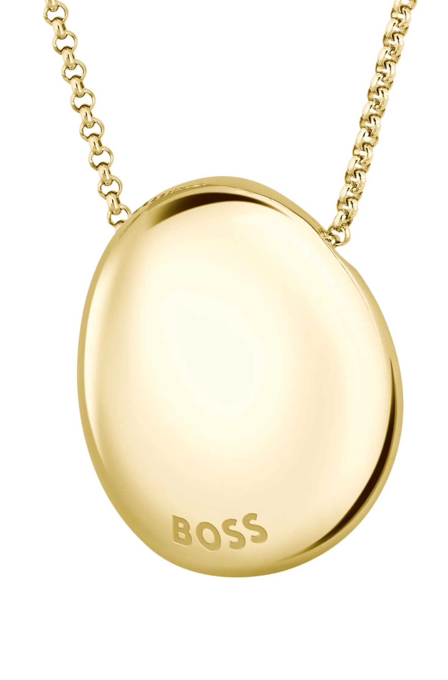 Gold-tone necklace with pebble-style pendant