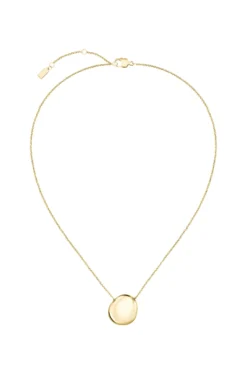 Gold-tone necklace with pebble-style pendant