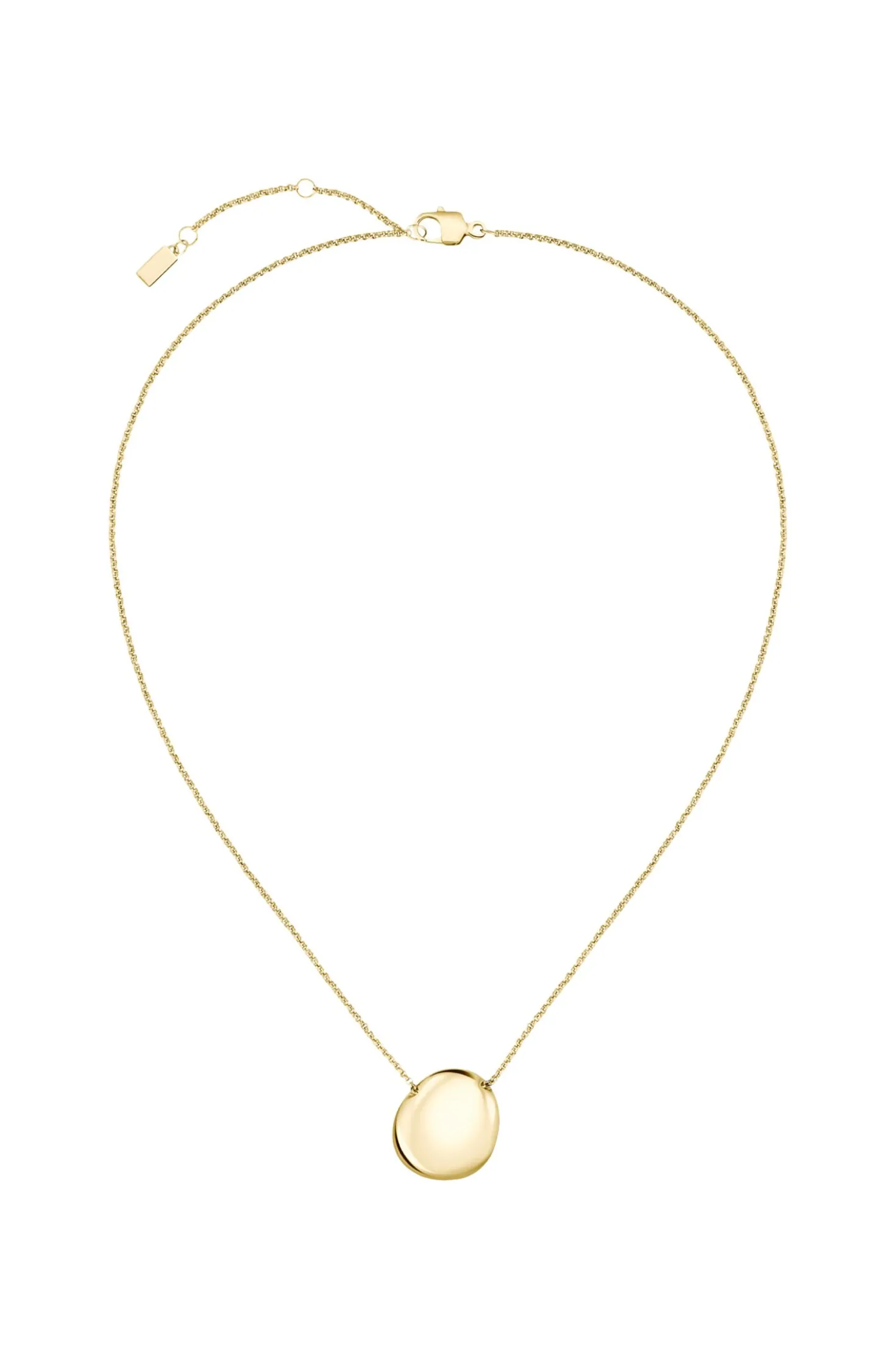 Gold-tone necklace with pebble-style pendant
