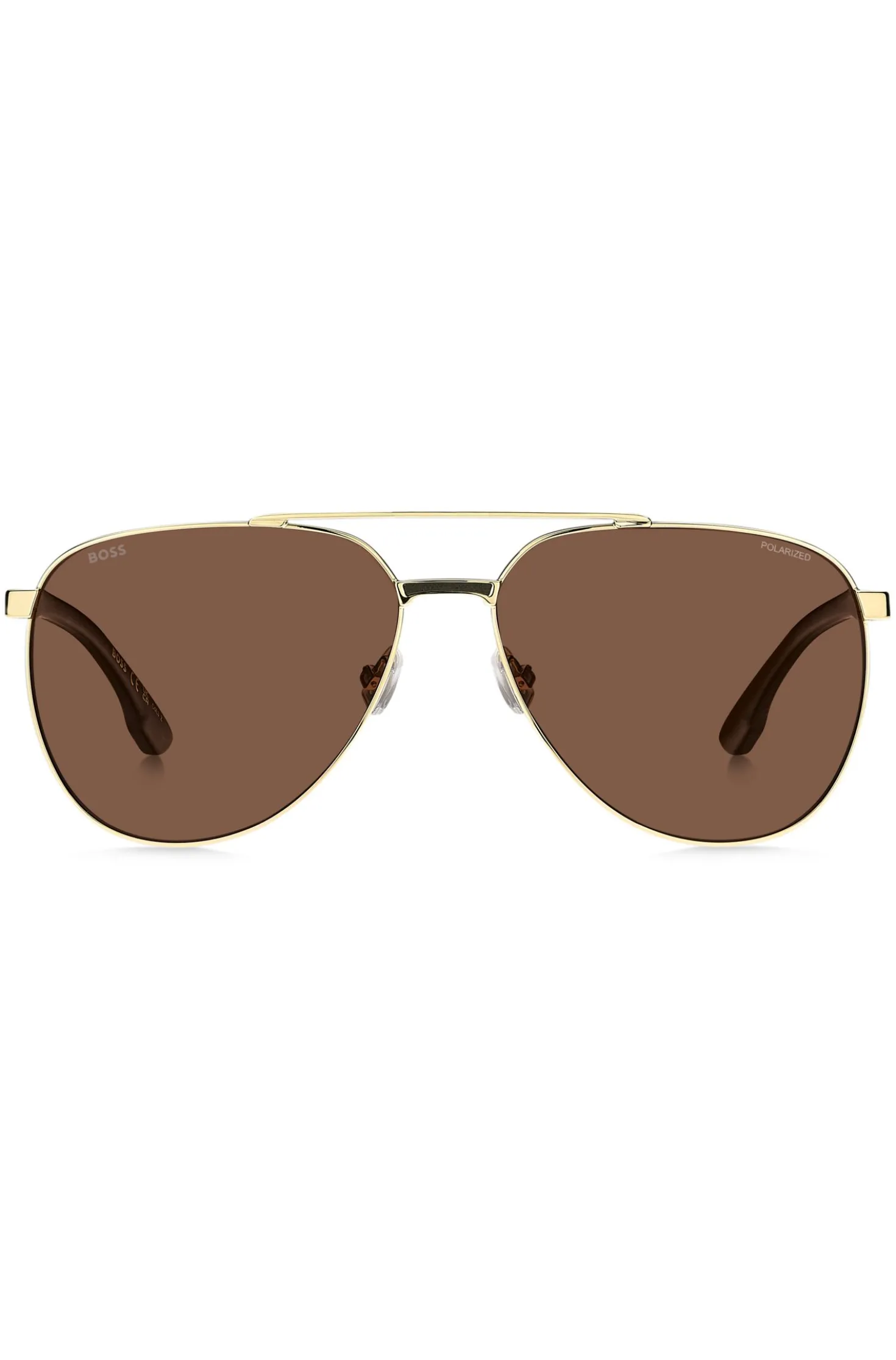 Gold-tone sunglasses with patterned temples