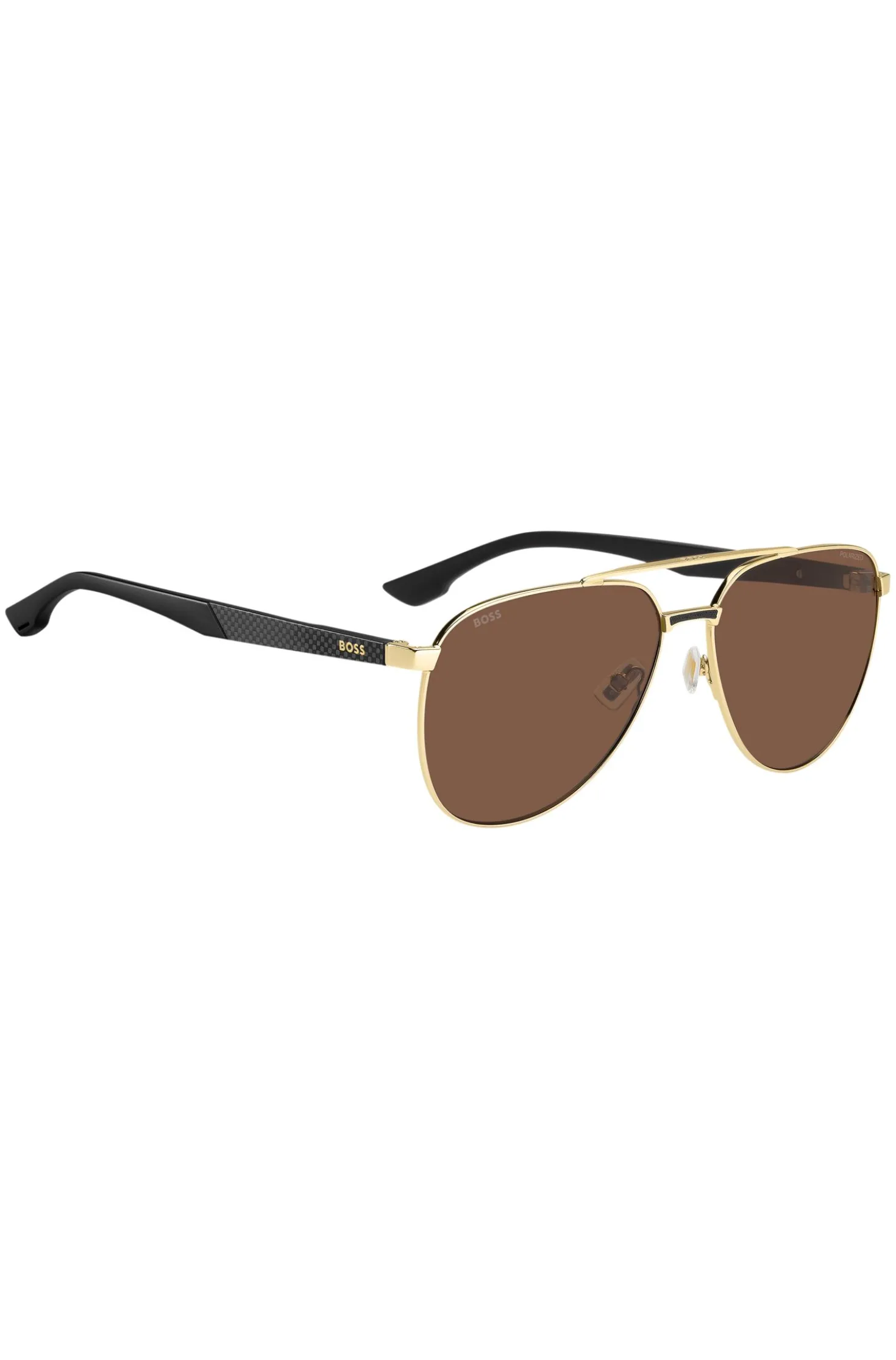Gold-tone sunglasses with patterned temples