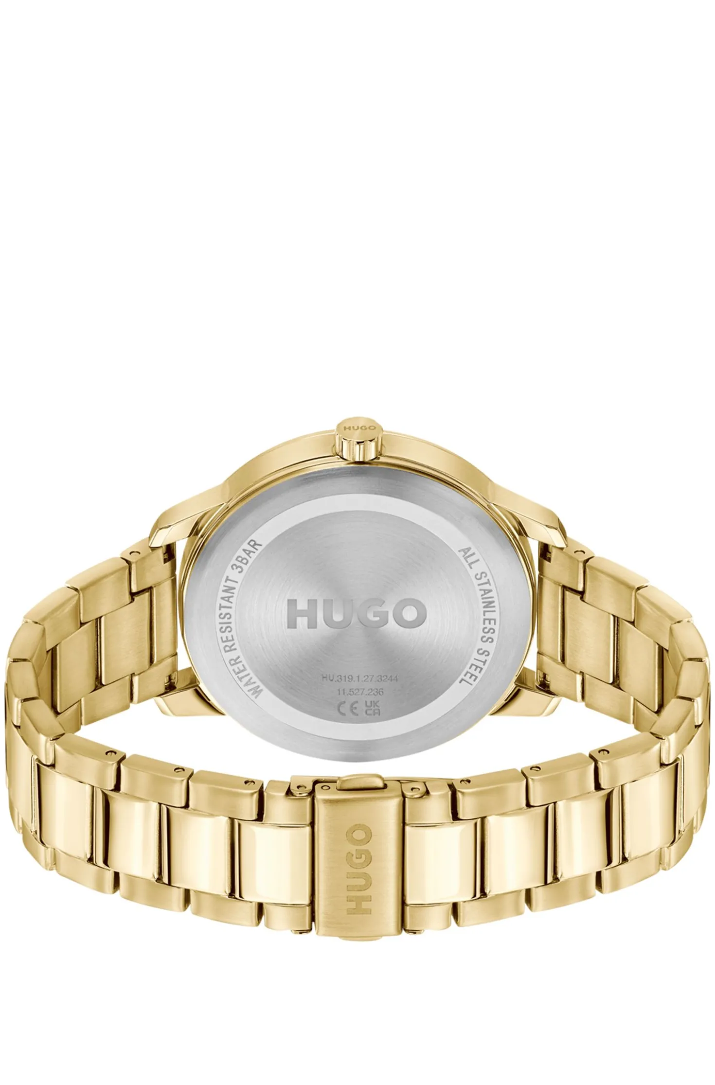 Gold-tone watch with black subeyes