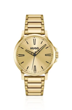 Gold-tone watch with tonal dial and bracelet