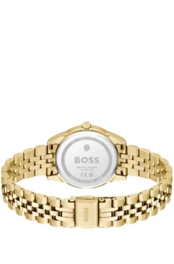 Graceful green-dial watch with crystal-set bezel