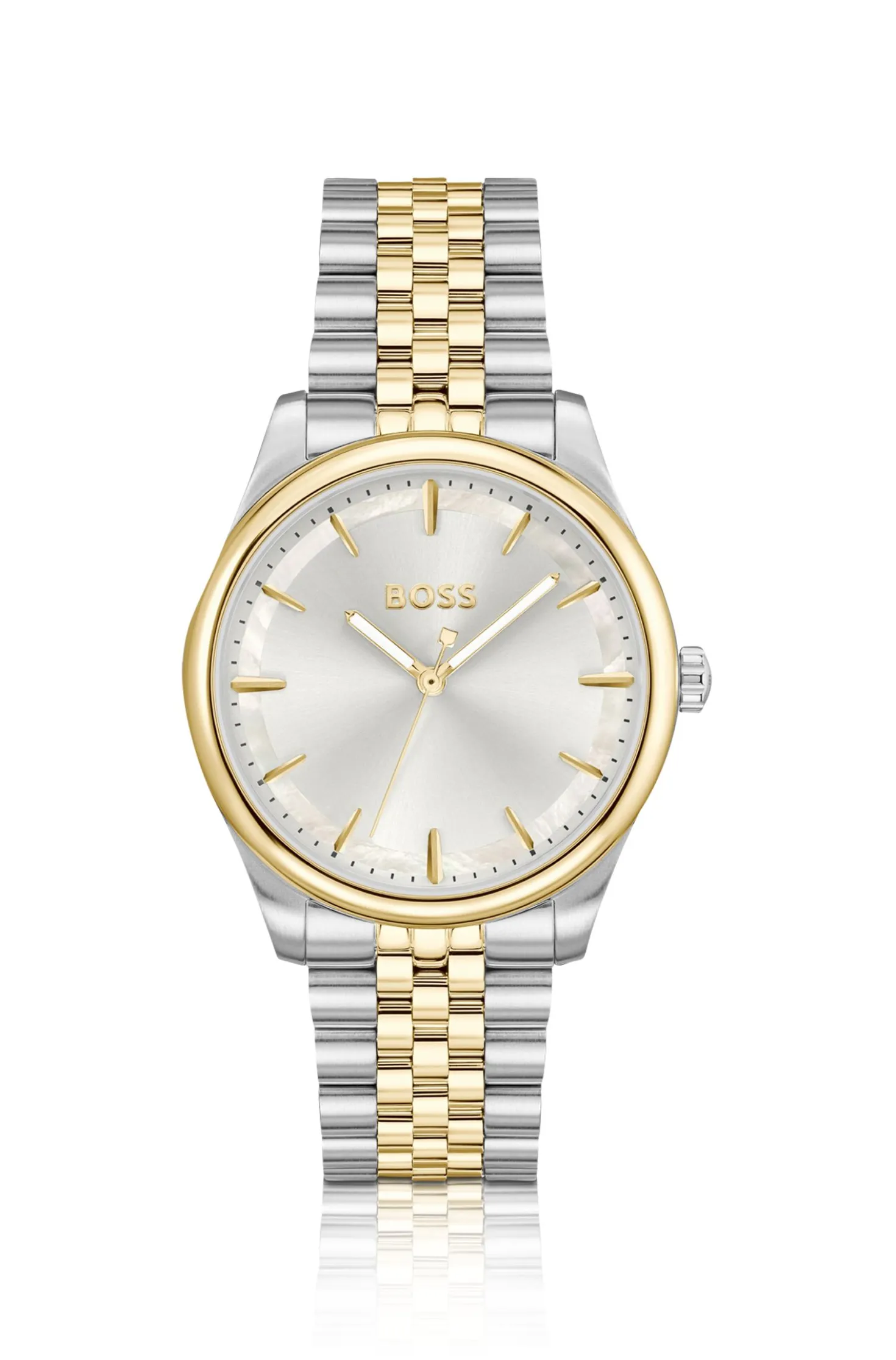 GRACEFUL Two-tone watch with mother-of-pearl inlay