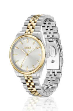 GRACEFUL Two-tone watch with mother-of-pearl inlay