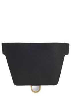 Grained belt bag with antique-gold-effect hardware