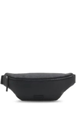 Grained belt bag with logo patch