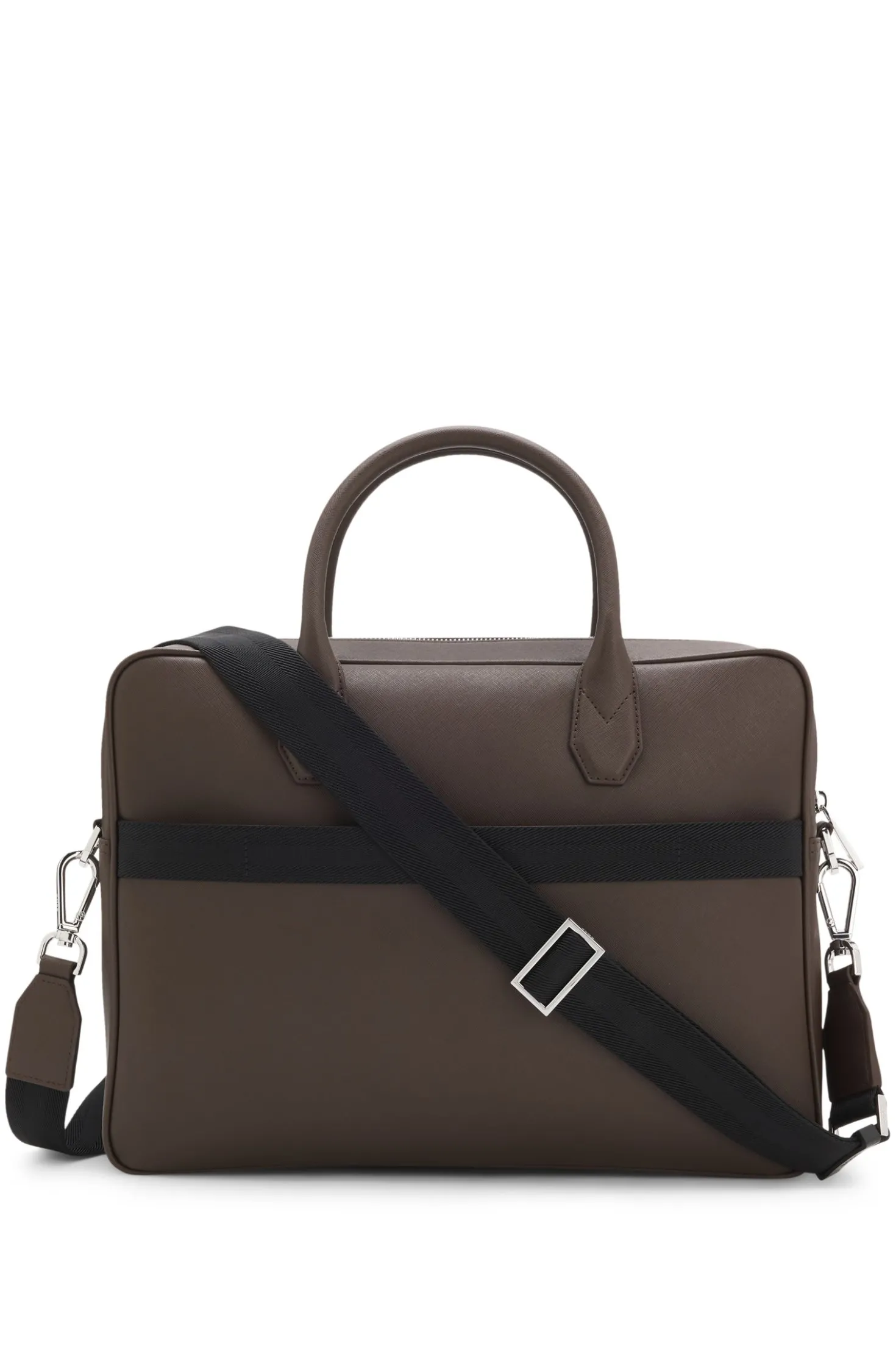Grained document case with logo lettering