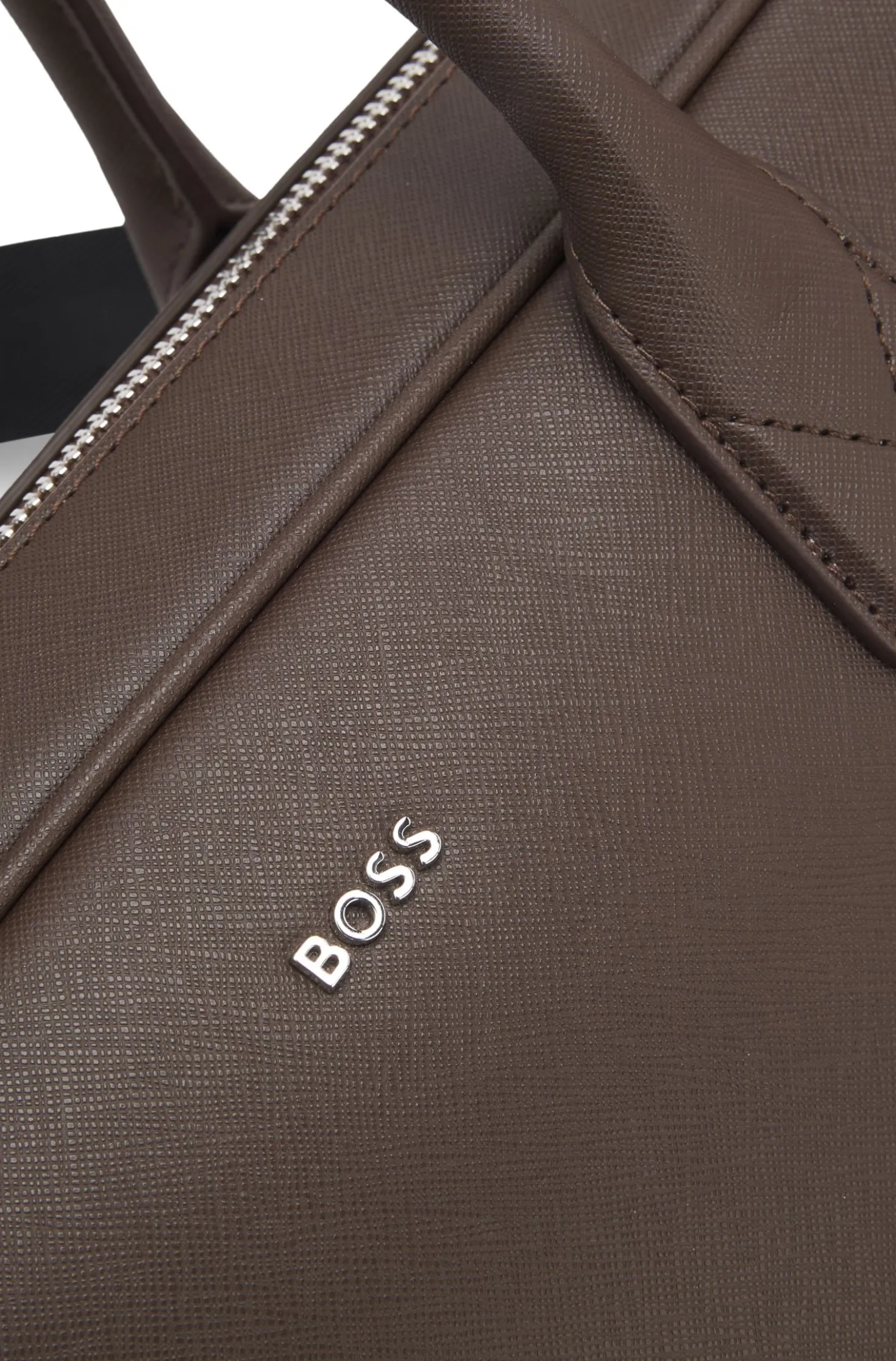 Grained document case with logo lettering