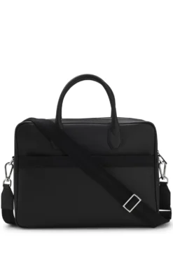 Grained document case with logo lettering