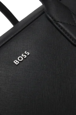 Grained document case with logo lettering