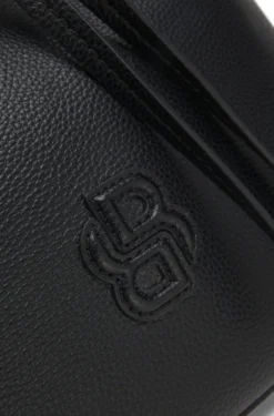 Grained faux-leather bucket bag with Double B monogram
