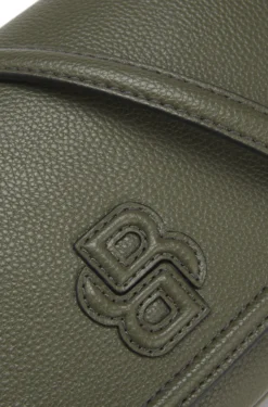 Grained faux-leather crossbody bag with Double B monogram