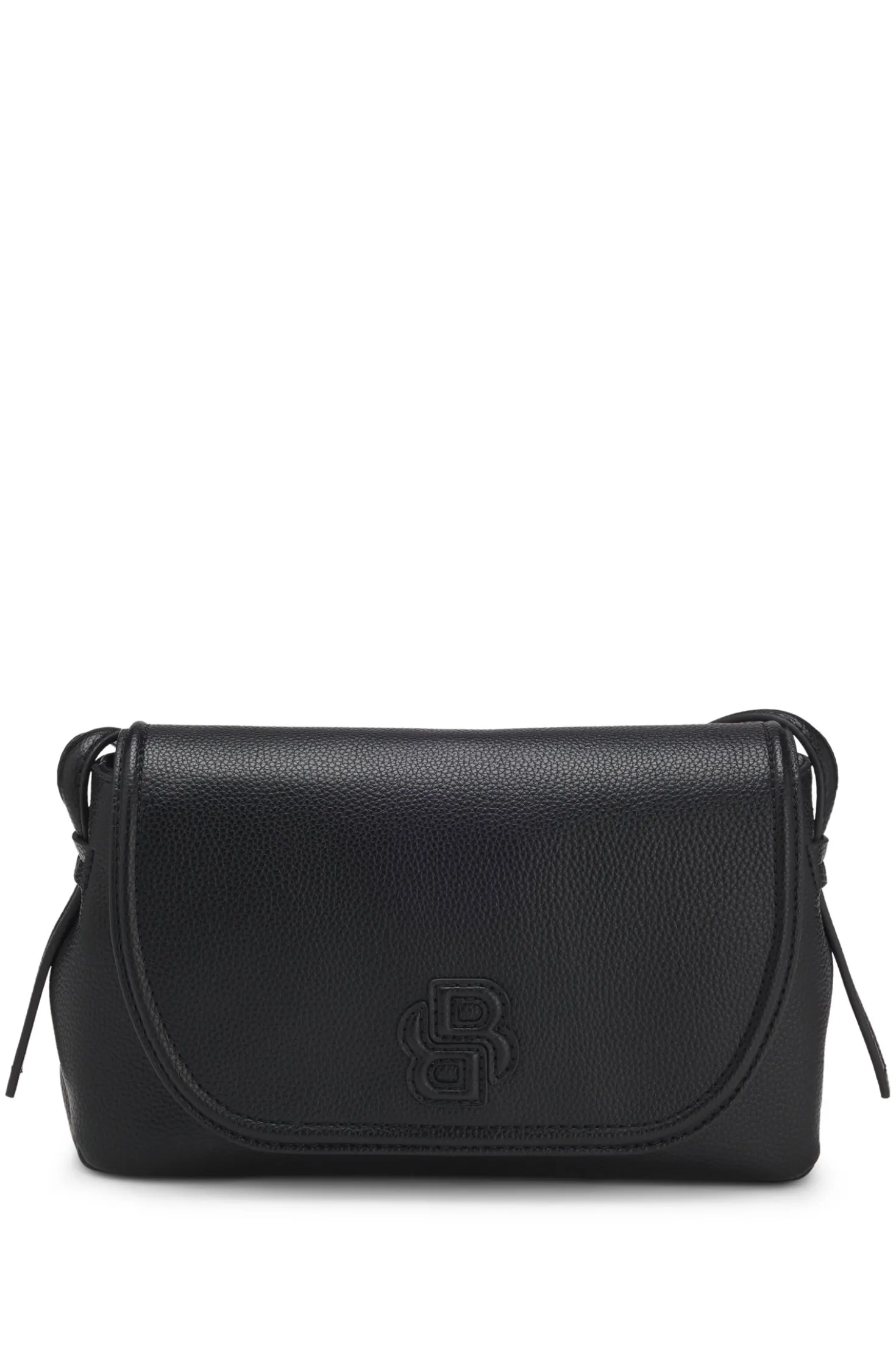 Grained faux-leather crossbody bag with Double B monogram