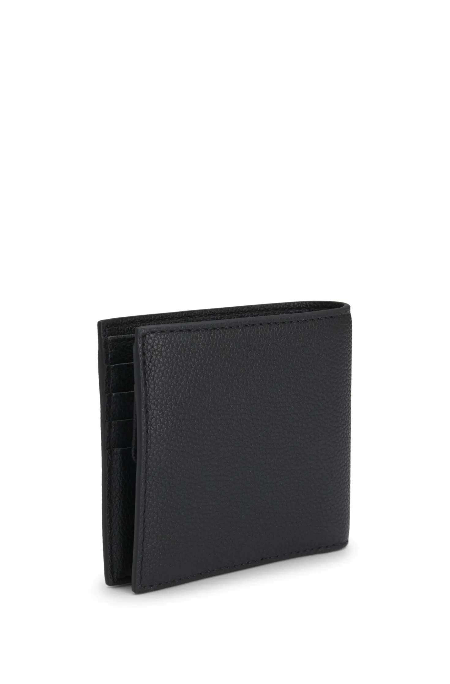 Grained faux-leather wallet with signature-stripe trim