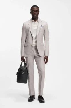 Grained-leather holdall with embossed logo