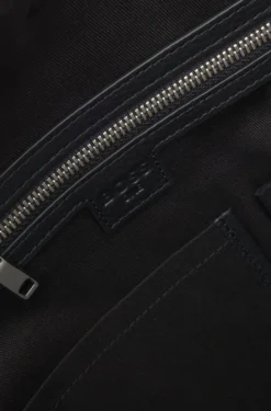 Grained-leather holdall with embossed logo