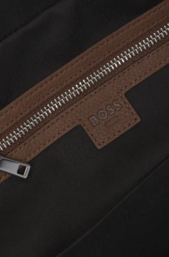 Grained-leather holdall with embossed logo