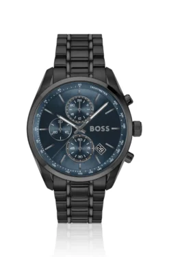 Grand Prix 44 chronograph watch with blue dial