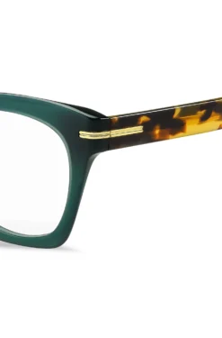 Green-acetate optical frames with Havana temples