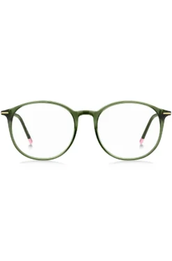 Green-acetate optical frames with gold-tone detailing