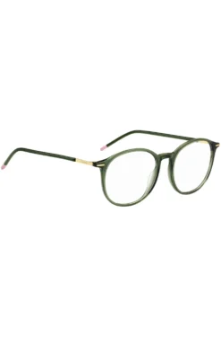Green-acetate optical frames with gold-tone detailing