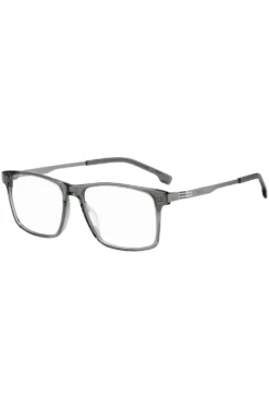 Grey-acetate optical frames with temple stripe