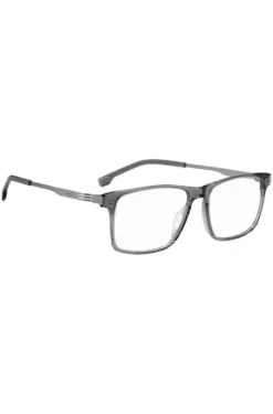 Grey-acetate optical frames with temple stripe
