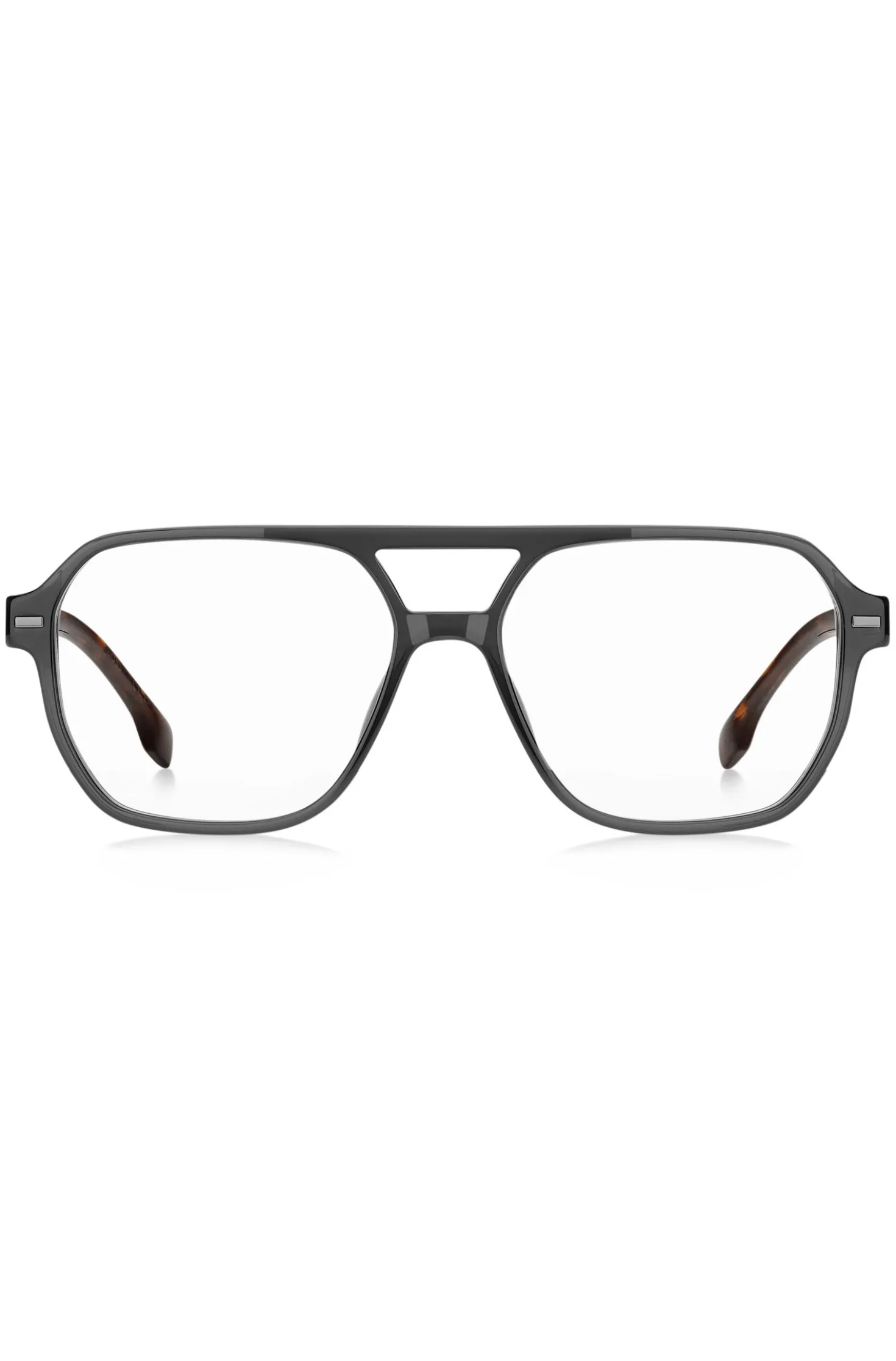 Grey-acetate optical frames with Havana end-tips