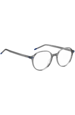 Grey-acetate optical frames with blue details