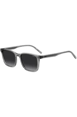 Grey-acetate sunglasses with silver-tone core wire
